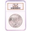 Image 1 : 1923 $1 Peace Silver Dollar Coin NGC MS65