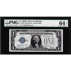 1928B $1 Funnyback Silver Certificate Note Fr.1602 PMG Choice Uncirculated 64EPQ
