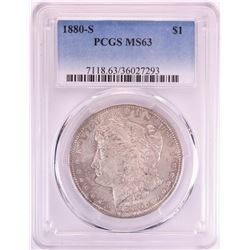 1880-S $1 Morgan Silver Dollar Coin PCGS MS63