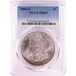 1884-O $1 Morgan Silver Dollar Coin PCGS MS64 Nice Toning