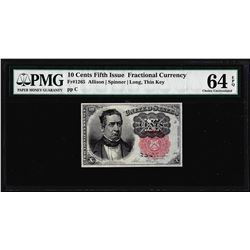 1874 10 Cent Fifth Issue Fractional Currency Note Fr.1265 PMG Choice Uncirculated 64EPQ