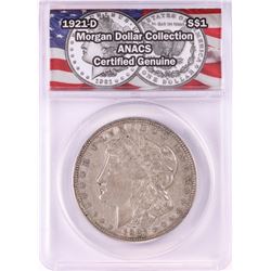 1921-D $1 Morgan Silver Dollar Coin ANACS Genuine