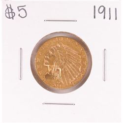 1911 $5 Indian Head Half Eagle Gold Coin