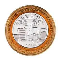 .999 Silver Reno Tahoe International Airport $10 Casino Limited Edition Gaming Token