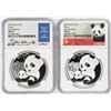 Image 1 : Lot of (2) 2019 China 10 Yuan Silver Panda Coins NGC MS70 Early Releases