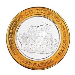 .999 Fine Silver Red Garter Wendover, Nevada $10 Limited Edition Gaming Token