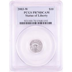 2003-W $10 Proof American Platinum Eagle Coin PCGS PR70DCAM