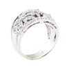 Image 4 : 1.38 ctw Diamond Wide Band Floral Ring - 14KT White Gold