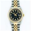 Image 2 : Rolex Mens 2 Tone 14K Black String VS Diamond Datejust Wristwatch