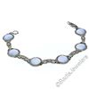 Image 5 : Antique Art Deco 14kt White Gold Blue Moonstone Etched Filigree Bracelet