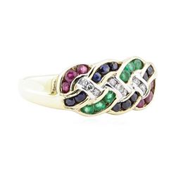 1.38 ctw Multi-colored Gemstone Ring - 14KT Yellow Gold