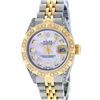 Image 1 : Rolex Ladies 2 Tone Yellow Gold Pink MOP Diamond Lugs & Pyramid Datejust Wriswat