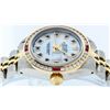 Image 4 : Rolex Ladies 2 Tone Yellow Gold MOP Ruby & Diamond Datejust Wristwatch