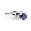 Image 1 : 1.50 ctw Sapphire And Diamond Ring - Platinum