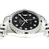 Image 3 : Rolex Mens Stainless Steel Slate Black Diamond & Emerald Datejust Wristwatch
