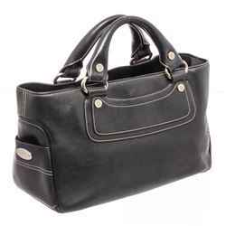 Celine Black Leather Boogie Tote Bag
