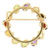 Image 4 : 14k Yellow Gold 5.18 ctw Wreath Brooch w/ Amethyst Garnet Moonstone Peridot Opal