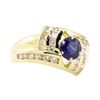 Image 1 : 1.77 ctw Blue Sapphire And Diamond Ring - 14KT Yellow Gold