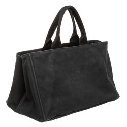 Prada Dark Blue Canvas Large Canapa Tote Bag