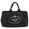 Image 3 : Prada Dark Blue Canvas Large Canapa Tote Bag