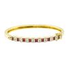 Image 1 : 2.06 ctw Baguette Step Rubies And Diamond Bracelet - 18KT Yellow Gold