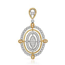 18k Two Tone Gold 0.66CTW Diamond Pendant, (SI1-SI2/G-H)