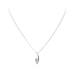 0.22 ctw Diamond Solitaire Pendant with Chain - 14KT White Gold