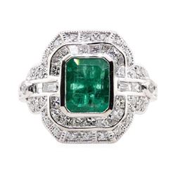 1.94 ctw Emerald and Diamond Ring - Platinum