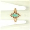Image 4 : 10K Rose Gold Marquise Turquoise .30 ctw Diamond Solitaire Ring