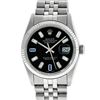 Image 2 : Rolex Mens Stainless Steel 36mm Black Diamond Dial Datejust Wristwatch