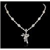Image 1 : 14KT White Gold 3.82 ctw Diamond Necklace