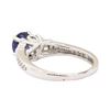 Image 3 : 1.15 ctw Blue Sapphire and Diamond Ring - 14KT White Gold