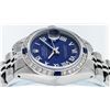 Image 5 : Rolex Ladies Stainless Steel Blue Diamond & Sapphire Datejust Wristwatch