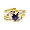 Image 2 : 1.04 ctw Blue Sapphire And Diamond Ring And Band - 14KT Yellow Gold
