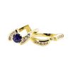 Image 4 : 1.04 ctw Blue Sapphire And Diamond Ring And Band - 14KT Yellow Gold