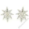Image 1 : 18kt White Gold 3.35 ctw Diamond Star Burst Cluster Earrings