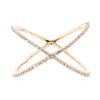 Image 2 : 0.27 ctw Diamond Crossover Motif Ring - 14KT Rose Gold