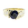 Image 2 : 2.05 ctw Round Brilliant Blue Sapphire And Diamond Ring - 14KT Yellow Gold