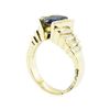 Image 4 : 2.05 ctw Round Brilliant Blue Sapphire And Diamond Ring - 14KT Yellow Gold
