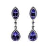 Image 1 : 8.51 ctw Tanzanite and Diamond Earrings - Platinum
