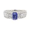 Image 2 : 2.22 ctw Sapphire and Diamond Ring - 18KT White Gold