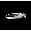 Image 3 : 18KT White Gold 1.30 ctw Sapphire and Diamond Ring