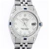 Image 1 : Rolex Mens Stainless Steel Diamond Lugs MOP Diamond & Sapphire Datejust Wristwat