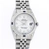 Image 2 : Rolex Mens Stainless Steel Diamond Lugs MOP Diamond & Sapphire Datejust Wristwat
