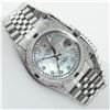 Image 3 : Rolex Mens Stainless Steel Diamond Lugs MOP Diamond & Sapphire Datejust Wristwat