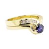 Image 1 : 0.94 ctw Blue Sapphire and Diamond Ring Set - 14KT Yellow Gold
