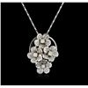 Image 1 : 14KT White Gold 1.37 ctw Diamond Pendant With Chain