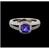 Image 2 : 14KT White Gold 1.34 ctw Tanzanite and Diamond Ring