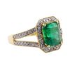 Image 2 : 2.82 ctw Emerald and Diamond Ring - 18KT Yellow Gold