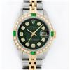 Image 1 : Rolex Ladies 2 Tone Yellow Gold Green Diamond & Emerald Datejust Wristwatch
